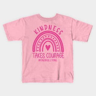 Kindness Takes Courage Support Anti Bullying Pink Day Kids T-Shirt